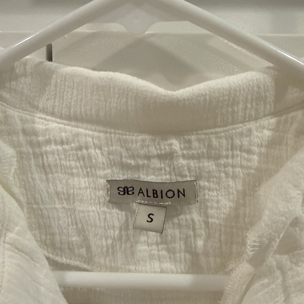 Albion Light Summer Gauze Fabric Jumpsuit With Wooden Buttons Size Small - Picture 3 of 13